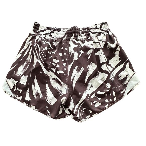 Lululemon 8 Hotty Hot HR Short 4" Lined Monarch Bloom Bone Espresso - Picture 1 of 8